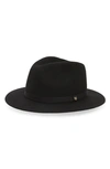 BRIXTON MESSER PACKABLE WOOL FEDORA,10607 CHARC