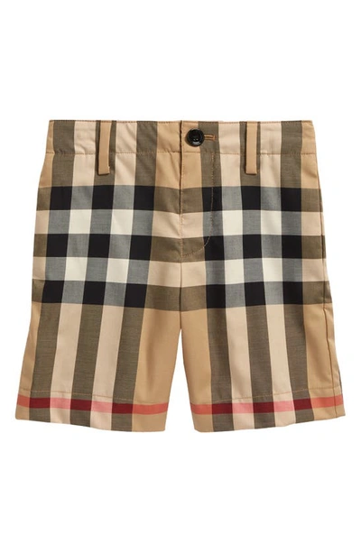 Burberry Babies' Royston Check-print Cotton-blend Shorts 3-14 Years In Beige