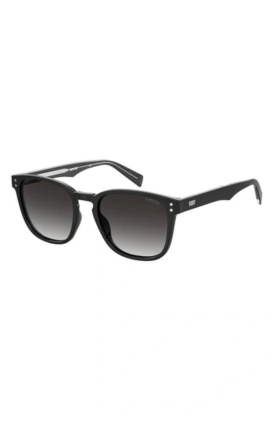 Levi's 51mm Gradient Rectangle Sunglasses In Black/ Dark Grey
