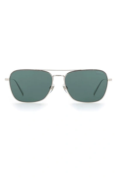 Levi's 58mm Aviator Sunglasses In Palladium/ Green