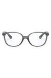 Ray Ban Kids' 49mm Optical Glasses In Transparent Grey
