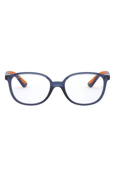 Ray Ban Kids' 49mm Optical Glasses In Transparent Blue