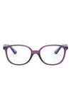 Ray Ban Kids' 49mm Optical Glasses In Transparent Violet