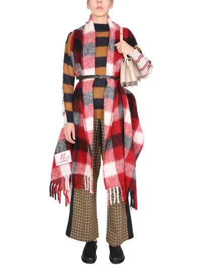 Marni Arbutus Large Scarf With Slits In Red