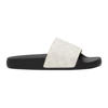 COACH WHITE & GREY SIGNATURE SLIP-ON SANDALS