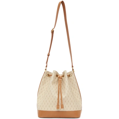 Saint Laurent Beige 'le Monogramme' Bucket Bag In 9989 Beig/kaki/brown