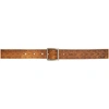 RE/DONE TAN EMBOSSED SQUARE BUCKLE BELT