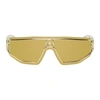 Versace Men's Medusa Metal Shield Sunglasses In Gold/gold