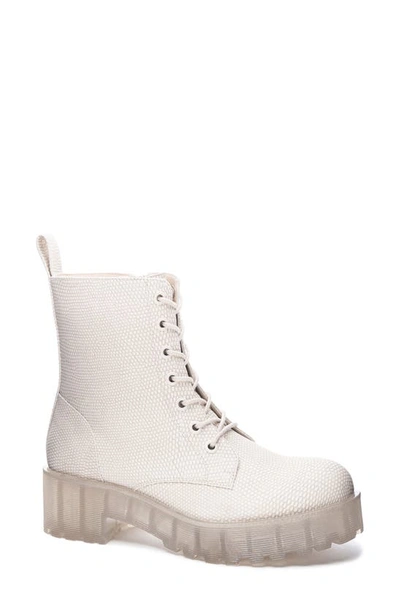 Dirty Laundry Lace-up Boot In Natural Faux Leather