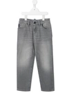 Emporio Armani Straight-leg Stretch-cotton Jeans In Grey