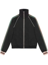 Gucci Web-stripe Gg-jacquard Zipped Jersey Track Jacket In Schwarz