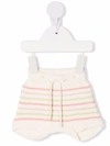 KNOT STRIPED RIBBED-KNIT BLOOMERS