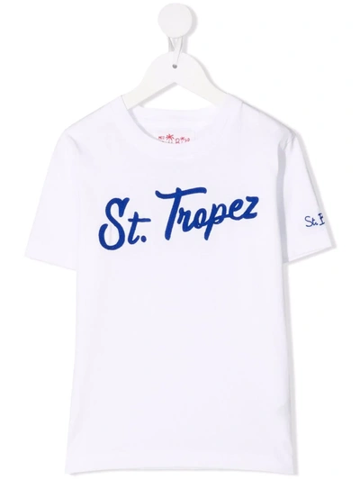 Mc2 Saint Barth Kids' St. Tropez Embroidery T-shirt In White