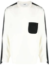 Ambush Two-tone Patch-pocket Sweatshirt In White