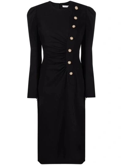 Alessandra Rich Shoulder-pad Fitted Dress In Black