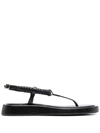 Gia Couture X Rosie Huntington-whiteley 3 Flat Thong Sandals In Black