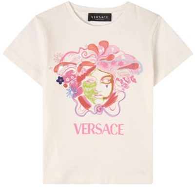 Versace Kids' Medusa Print Jersey T-shirt In White