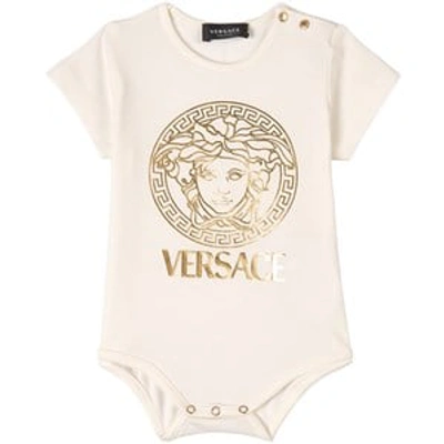 Versace White Medusa Print Baby Body