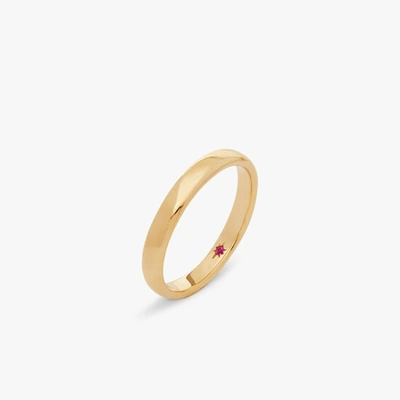 Annoushka 18ct Yellow Gold Ruby 18ct Gold 3mm Wedding Ring
