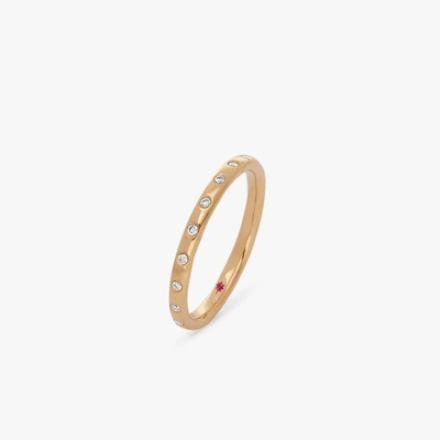 Annoushka 18ct Yellow Gold 18ct Gold & Diamond 2mm Wedding Ring