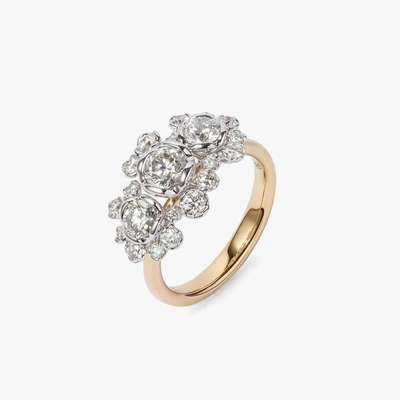 Annoushka 18ct Yellow And White Gold Marguerite 18ct Yellow Gold Triple Diamond Engagement Ring In One Color~~whitegold
