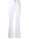 FEDERICA TOSI WHITE FLARED JEANS WITH RAW CUT HEM