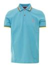 Peuterey Cotton Polo Shirt In Light Blue In Blue