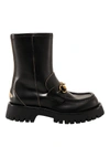 GUCCI HORSEBIT LEATHER ANKLE BOOTS