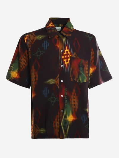 Aries Geometric Print Short-sleeve Shirt In Black