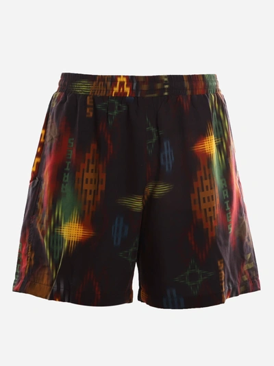 Aries Black Geometric Print Swim Shorts