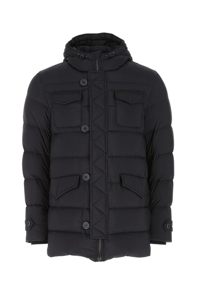 Herno Button Detailed Puffer Jacket In Blue
