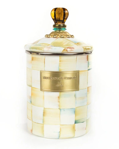 Mackenzie-childs Parchment Check Medium Canister