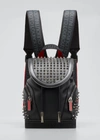 Christian Louboutin Men's Explorafunk Spiked Leather Backpack In B492 Blackmulti