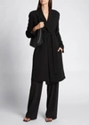 The Row Harri Belted Crepe Coat In Black