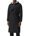 Burberry Kensington Heritage Long Trench Coat In Black