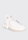 Balmain Men's B Runner Asymmetric Chunky Sneakers In White/grey