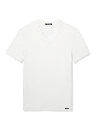 Tom Ford Men's Cotton Stretch Jersey T-shirt In White