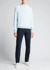 Loro Piana Men's Warwik Cotton-silk Crewneck Sweater In 6ag9 Aqua Sky