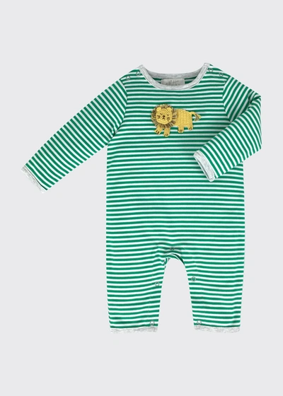 Albetta Leo Lion Crochet Coverall, Baby Sizes 0-12 Months In Green