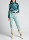Isabel Marant Étoile High-rise Straight-leg Jeans In Celadon