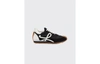 Loewe Flow Mixed Leather Bicolor Runner Sneakers In Black/white