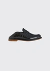 LOEWE MOCK-CROC LEATHER PENNY LOAFERS,PROD165180135