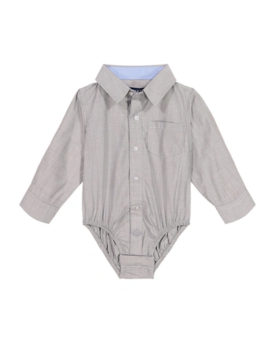 Andy & Evan Kids' Boy's Button-down Cotton Shirtzie In Grey