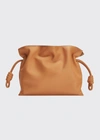 Loewe Flamenco Drawstring Knot Clutch Bag In Warm Desert