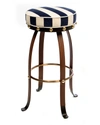 MACKENZIE-CHILDS FLATIRON BAR STOOL - NAVY,PROD166240097