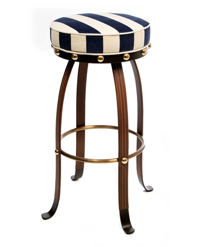 Mackenzie-childs Flatiron Bar Stool - Navy