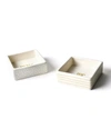 Coton Colors Mr. & Mrs. Square Trinket Bowls, Set Of 2