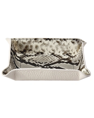 Graphic Image The Hayden Desk Python-embossed Leather Valet Tray In Natural