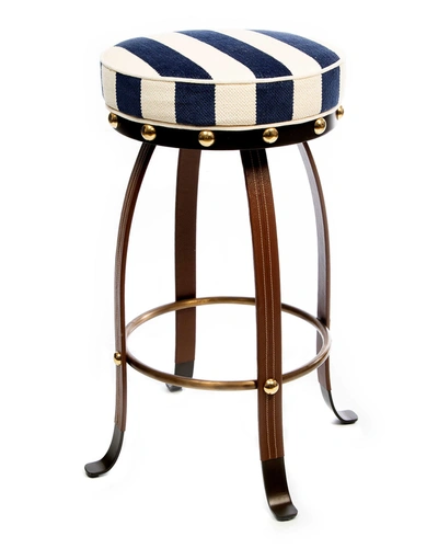 Mackenzie-childs Flatiron Counter Stool, Navy