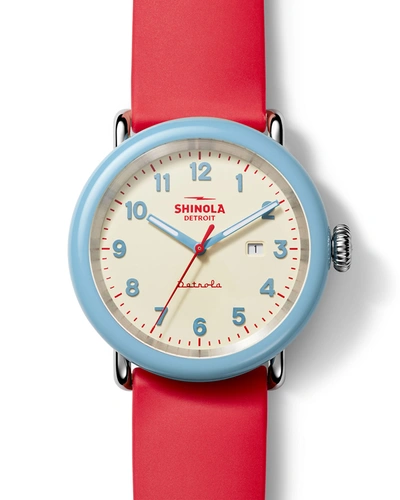 Shinola Detrola The Spf Silicone Strap Watch, 43mm In Multi